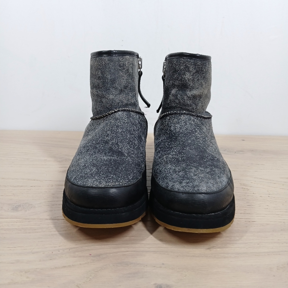 Ugg Platform Metallic Gray Shearling Lined Ankle … - image 4